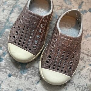 Native Shoes Jefferson Glitter Slip On Toddler Size C4 Bronze Sparkle